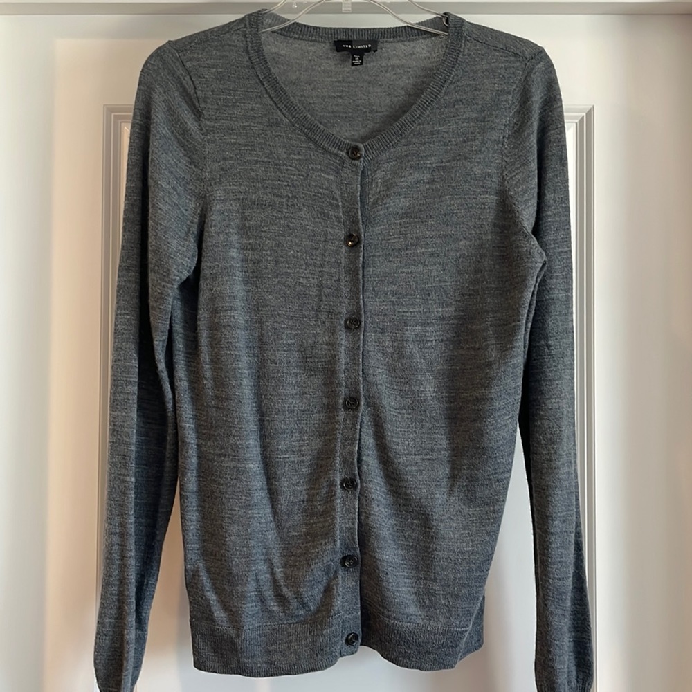 The Limited Grey Wool Cardigan
